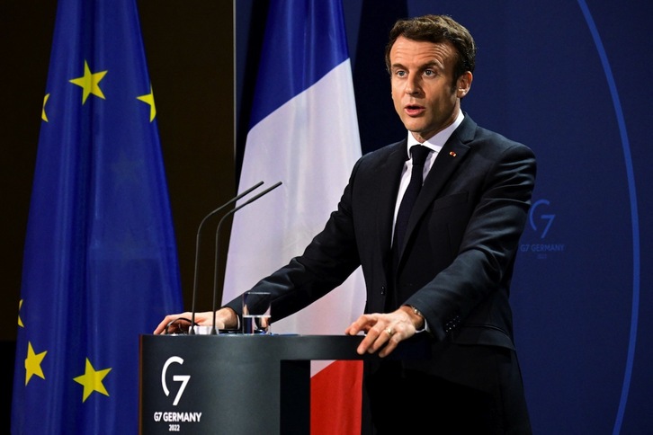 El présidente francés, Emmanuel Macron, en una comparecencia anterior.