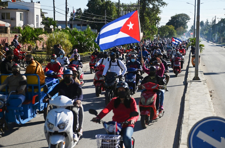 Marchas como estas han recorrido Cuba para denunciar seis décadas de bloqueo.