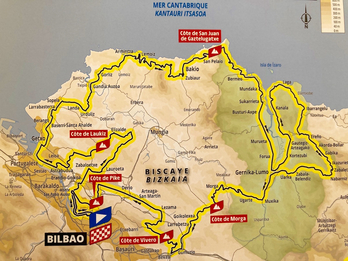 Le tracé de la première étape en Biscaye réserve de belles difficultés.  