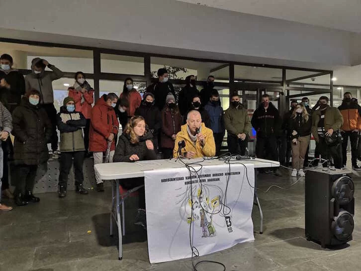 Comparecencia de Bizi Zizur para reclamar una consulta sobre las cámaras de videovigilancia, en una imagen de archivo.