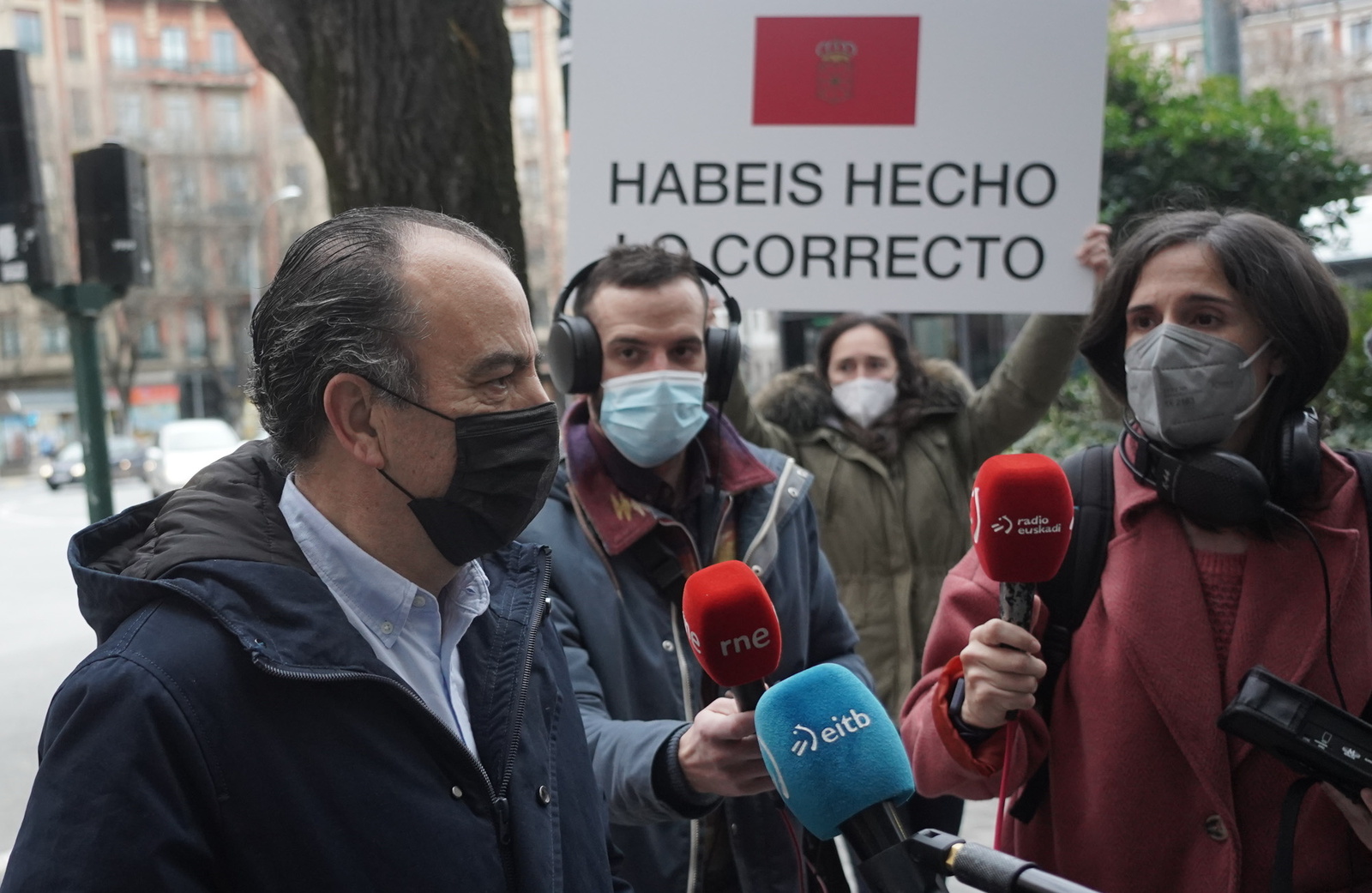 García Adanero, a su llegada a la reunión de la Ejecutiva de UPN. (Jagoba MANTEROLA/FOKU)