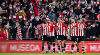 Marcelino durante el partido ante el Real Madrid.