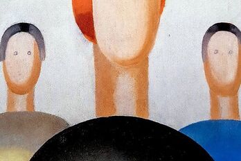 Imagen del cuadro de 'Las tres figuras' «vandalizado».