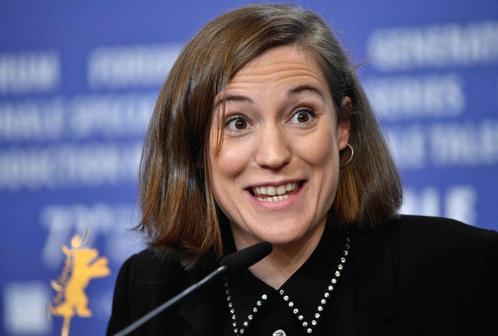 Carla Simon, en la conferencia de prensa tras la proyección de ‘Alcarràs’. 