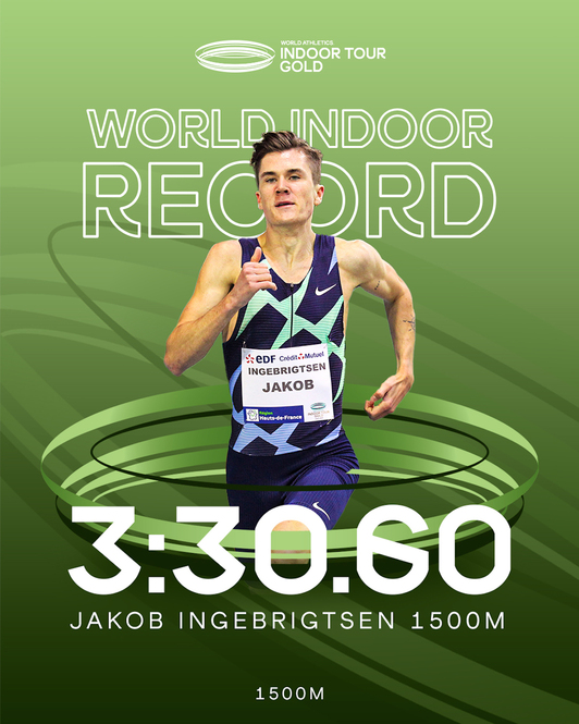Jakob Ingebrigtsen bate el récord mundial en pista de 1.500 metros  (3:30.60) | Sports | Naiz