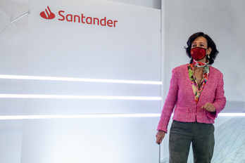 La presidenta del Grupo Santander, Ana Botín, en la presentación de los resultados de la entidad en 2021, el pasado 2 de febrero.
