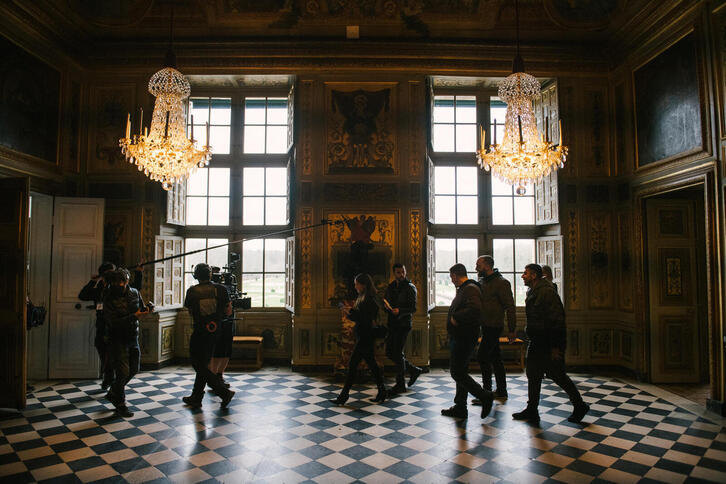 Imagen del rodaje en París de la serie 'Hasta el cielo'.