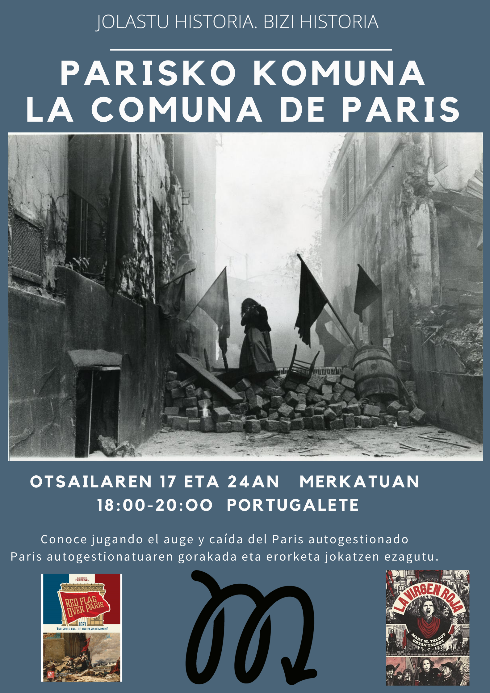 Cartel de los talleres sobre La Comuna de París. (NAIZ)
