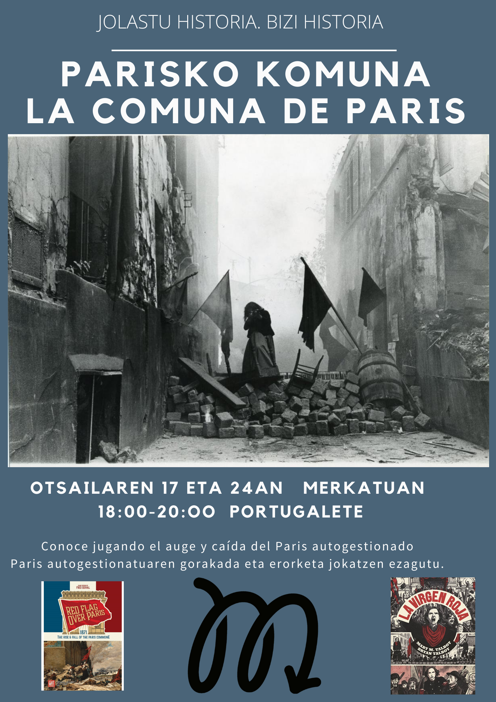 Cartel de los talleres sobre La Comuna de Par&iacute;s. (NAIZ)