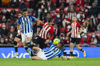 La Real ha orecido un parte médico por el golpe en la cabeza que sufrió en el derbi y se espera que se recupere para el jueves.