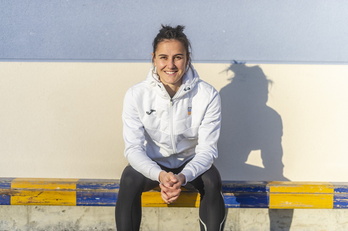 Malen Ruiz de Azua, Arrasateko atletismo pistan.