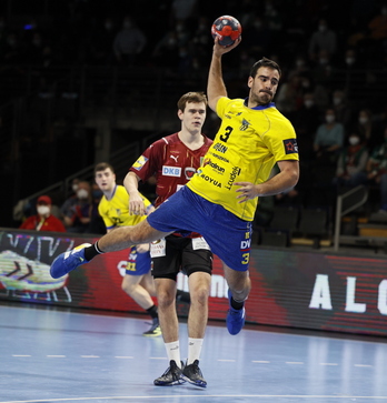 Ander Ugarte, asteartean Fuchse Berlinen kontrako partidan.