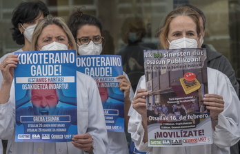 Movilización de la plantilla de Osakidetza como antesala de la huelga en el ambulatorio de Amara Berri.