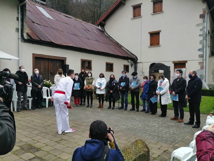 Acto de homenaje a Mikel Zabalza, en Orbaitzeta, en una imagen de archivo.