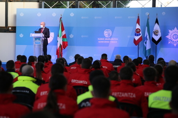 Imagen del inicio de curso de la última promoción llegada a Arkaute el mes pasado.