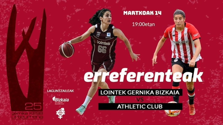 Gernika eta Athleticen arteko partida aurkezten duen irudia.