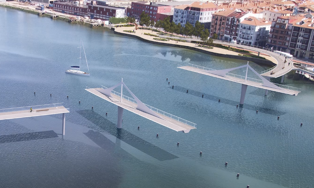 El puente se abrirá para dejar pasar a los barcos de gran tamaño. (Diputación de Bizkaia)