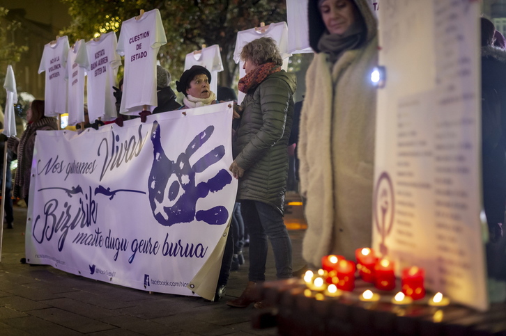 Imagen de archivo de una movilización contra la violencia machista celebrada en Gasteiz.