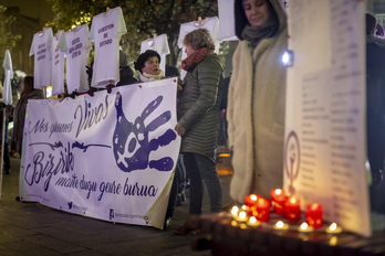Protesta contra la violencia machista en Gasteiz en 2018, año del doble crimen.