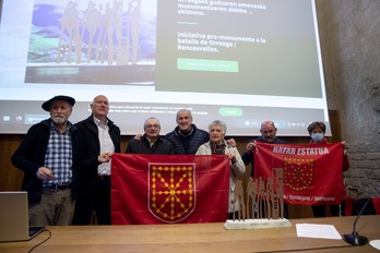 Presentación del monumento que recordará en Luzaide a los vascones vencedores en Orreaga.