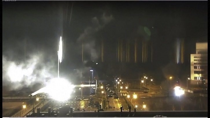 Ataque junto a la planta nuclear de Zaporozhie, el pasado 4 de marzo.
