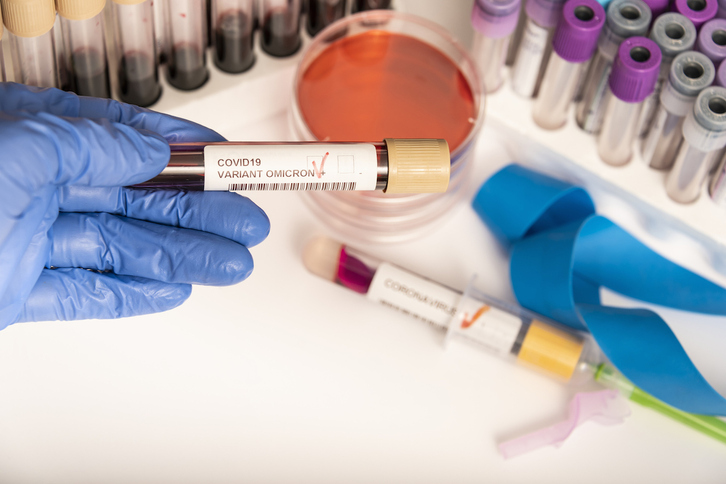 Muestra de sangre de la variante ómicron. 