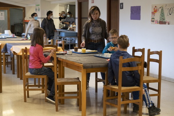 Familias ucranianas atendidas en Larraña Etxea, Oñati.