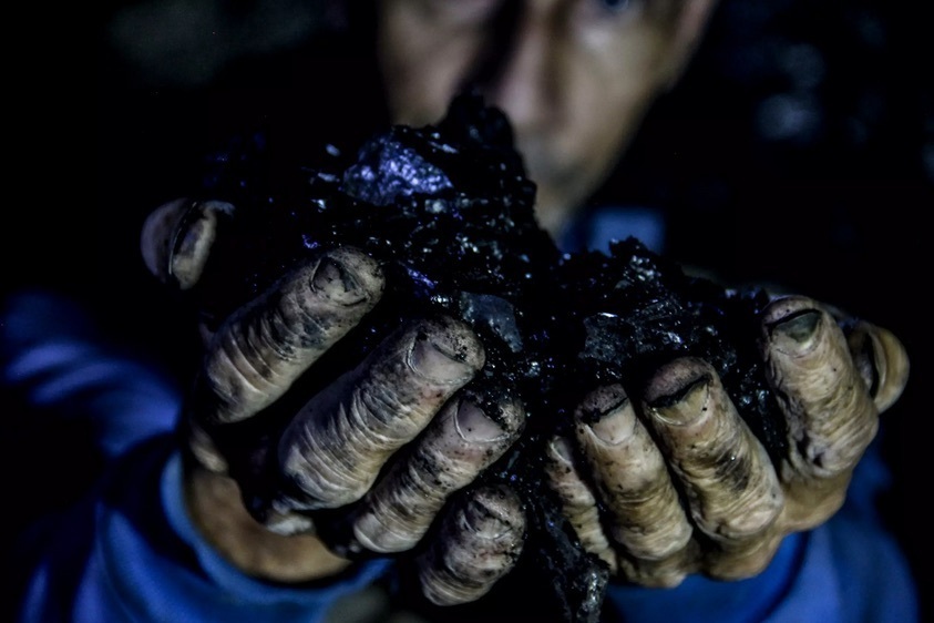Trabajadores de la mina de carbón Los Parras.