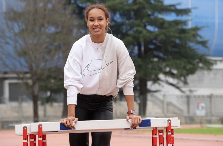 María Vicente en el Miniestadio de Anoeta.