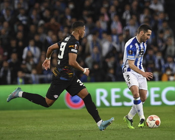 Joseba Zaldua se ha alternado con Gorosabel, pero jugó los partidos decisivos con Leipzig y Betis.