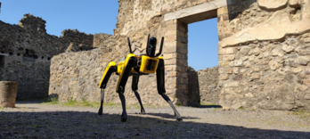 Imagen del robot en las ruinas de Pompeya.
