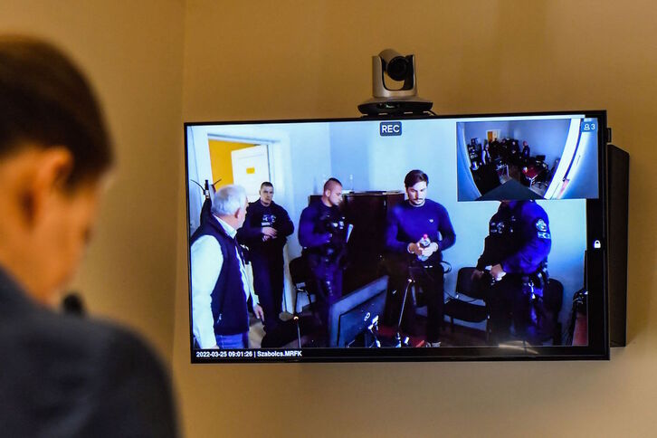 Loïk Le Priol, en una comparecencia judicial en Hungría.