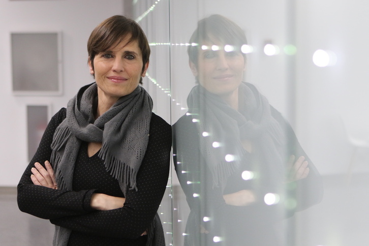 Rosa García Loire en la rueda de prensa sobre el documental "Anwar" en el Palacio Euskalduna de Bilbo.