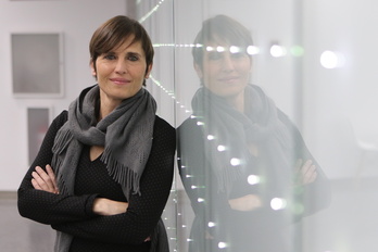 Rosa García Loire en la rueda de prensa sobre el documental "Anwar" en el Palacio Euskalduna de Bilbo. 