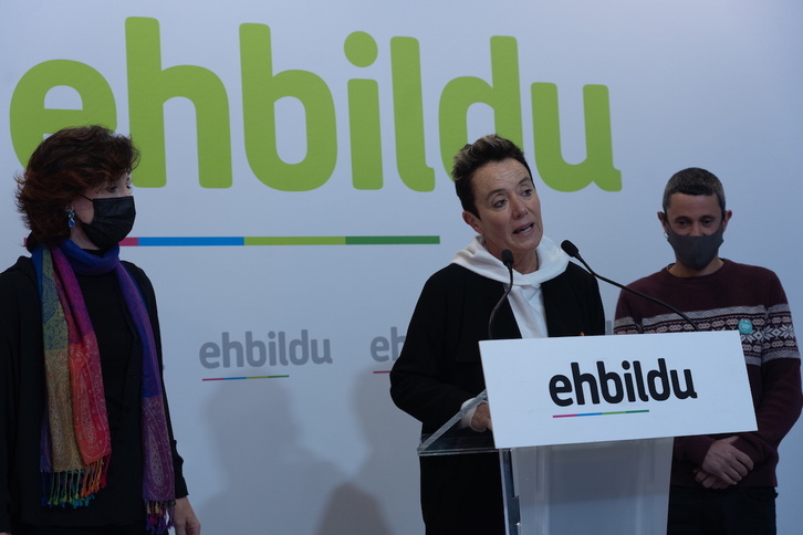 Eva Aranguren, Bel Pozueta y Pablo Albanese, en su comparecencia ante los medios.