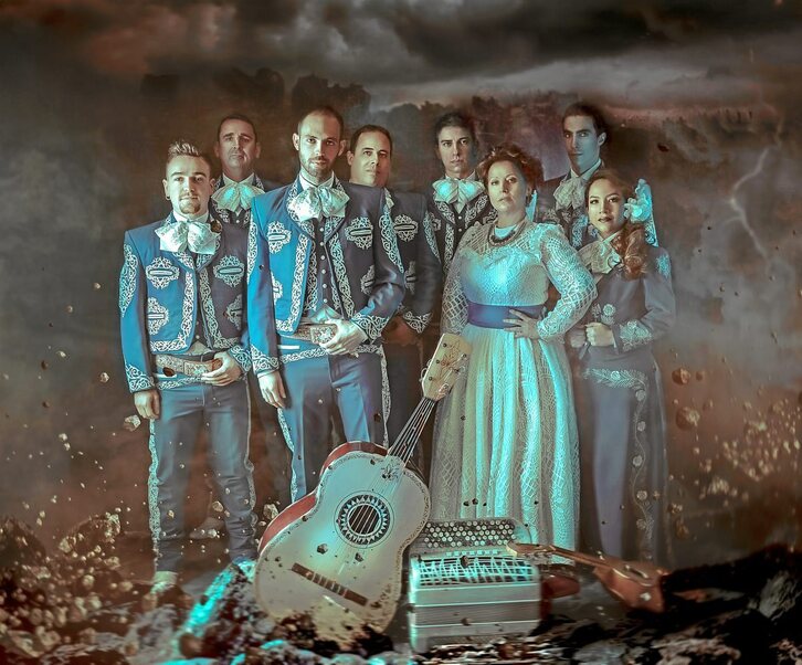 El mariachi Los Cazahuates. Fotografía:  Silvia Catalán