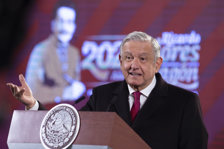 El presidente, Andrés Manuel López Obrador, en una de sus habituales ruedas de prensa «mañaneras».