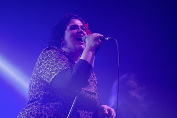 Aiora Renteria, ayer, en su regreso a los escenarios. 