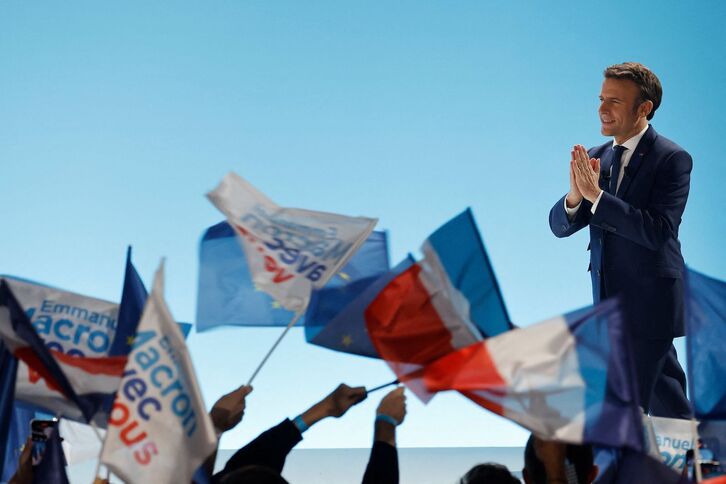 Macron ante los seguidores de La República en Marcha (LREM).