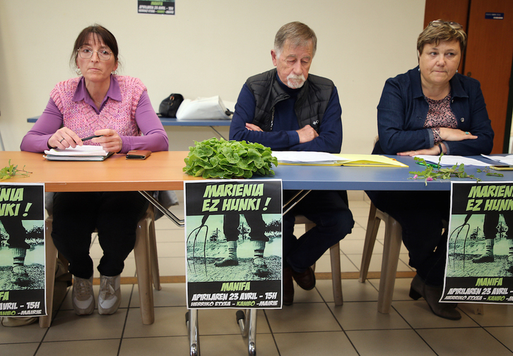 Rueda de prensa para anunciar la manifestación contra el proyecto de Marienia.