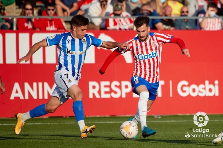 Alkain ha tenido una de las pocas opciones de ataque del Sanse en Girona.