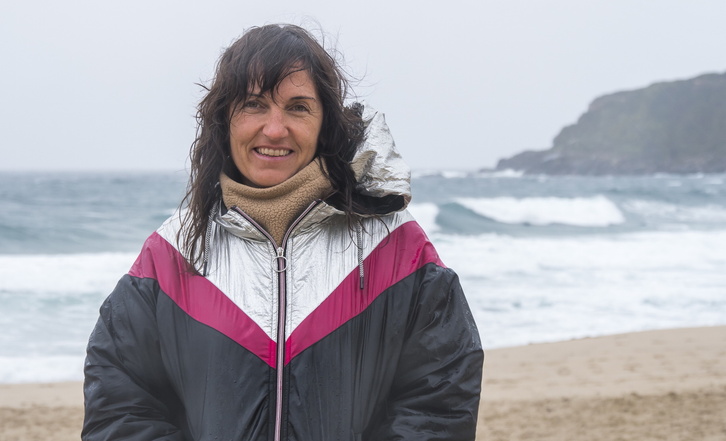 Nekane Txapartegi, Zurriolako hondartzan.