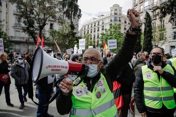Manifestación de pensionistas en Madrid para mostrar su rechazo a los planes del ministro Escrivá.