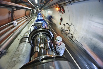 Imagen del túnel LHC tomada el 30 de abril de 2019, durante la segunda parada de funcionamiento (LS2).