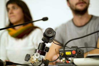 Comparecencia de Sortu, Ernai y LAB para denunciar espionaje policial. 