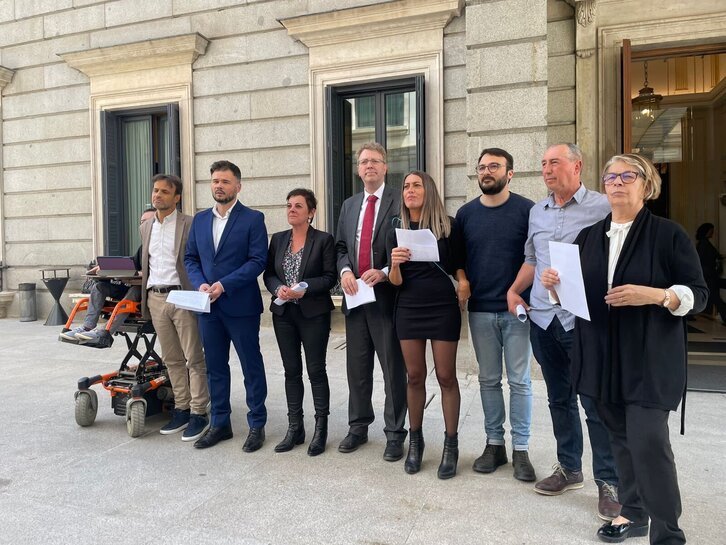 Unidas Podemos, ERC, EH Bildu, Junts per Catalunya, PdeCAT, CUP, Mas País, Compromís y BNG, en el Congreso.