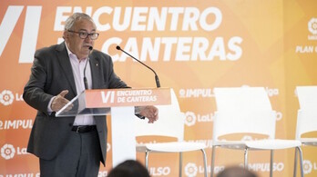 Sabalza, durante su intervención en la apertura de los VI Encuentros de Canteras de LaLiga.