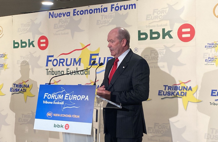 Barkala durante su intervención en la conferencia sobre economía.