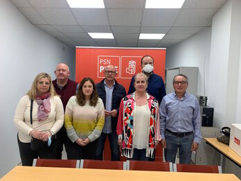 Integrantes de la dirección de la agrupación tudelana del PSN, que encabeza Carlos Gimeno.