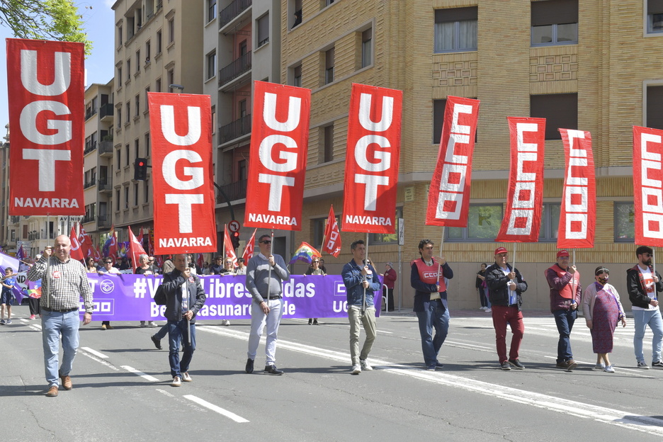 UGTko hainbat kide, Iruñean. UGTko hainbat kide, Iruñean.